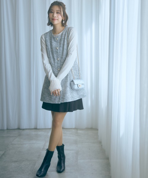 marun（マルン）の「＜大きいサイズ＞ツイード調ジレチュニック marun（その他トップス・レディース・ブラック/ベージュ・L/LL/3L/4L/5L）」の10枚目の写真