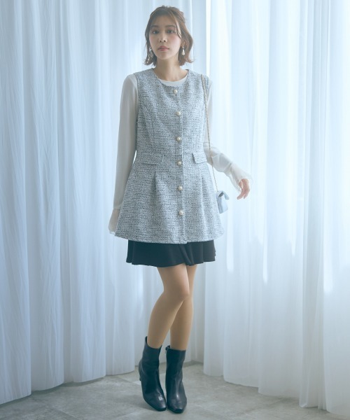 marun（マルン）の「＜大きいサイズ＞ツイード調ジレチュニック marun（その他トップス・レディース・ブラック/ベージュ・L/LL/3L/4L/5L）」の11枚目の写真