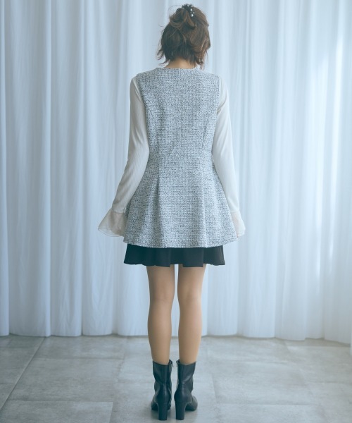 marun（マルン）の「＜大きいサイズ＞ツイード調ジレチュニック marun（その他トップス・レディース・ブラック/ベージュ・L/LL/3L/4L/5L）」の15枚目の写真