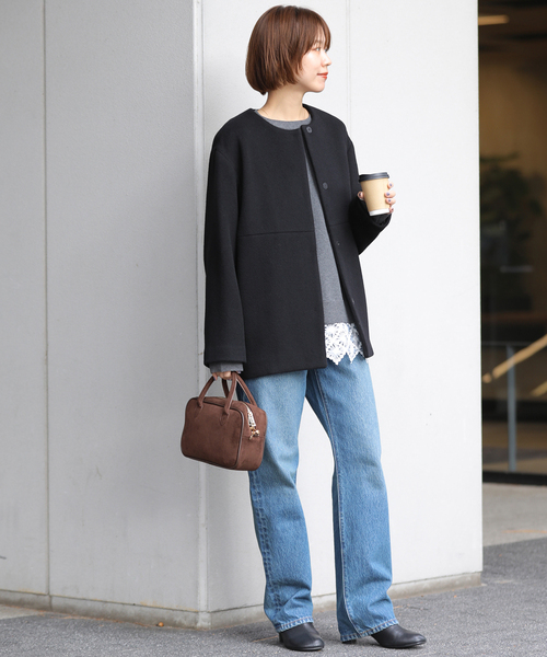 追加2》スーパーファインビーバークルーネックコート（その他アウター