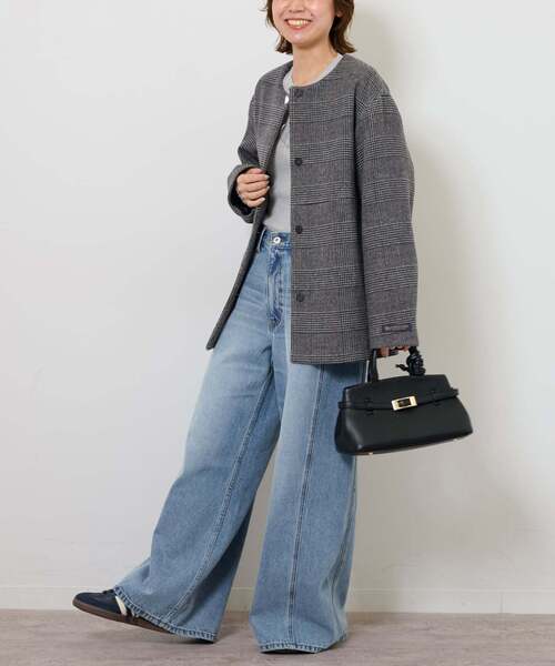 JOURNAL STANDARD relume（ジャーナルスタンダード　レリューム）の「《追加2》スーパーファインビーバークルーネックコート（その他アウター・レディース・ベージュ/ブラック/ブラック系その他/ブルー・36/38）」の11枚目の写真