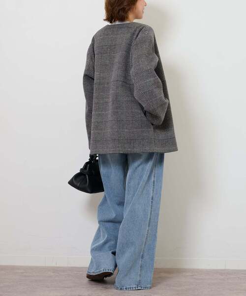 JOURNAL STANDARD relume（ジャーナルスタンダード　レリューム）の「《追加2》スーパーファインビーバークルーネックコート（その他アウター・レディース・ベージュ/ブラック/ブラック系その他/ブルー・36/38）」の12枚目の写真