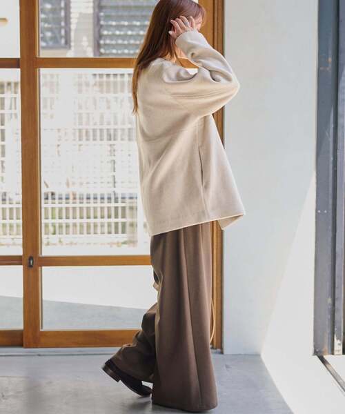 JOURNAL STANDARD relume（ジャーナルスタンダード　レリューム）の「《追加2》スーパーファインビーバークルーネックコート（その他アウター・レディース・ベージュ/ブラック/ブラック系その他/ブルー・36/38）」の17枚目の写真