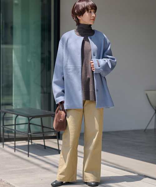 追加2》スーパーファインビーバークルーネックコート（その他アウター