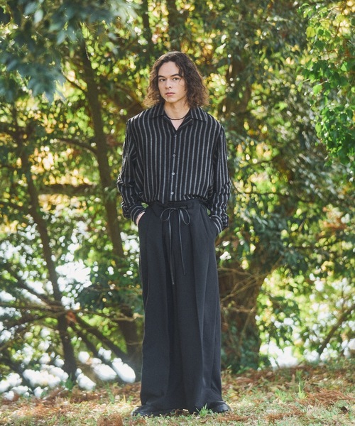 CASPER JOHN（キャスパージョン）の「Belted HAKAMA slacks/ベルテッド袴スラックス（スラックス・メンズ・ブラック系/ブラック・LARGE/MEDIUM/SMALL/X-SMALL）」の6枚目の写真
