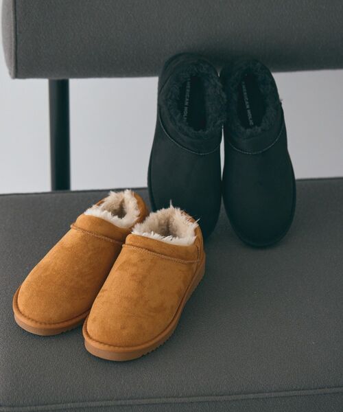 AMERICAN HOLIC(アメリカンホリック)の「【整履き】ムートンブーツ(ブーツ・レディース・ブラック/キャメル・M/S/L)」の3枚目の写真