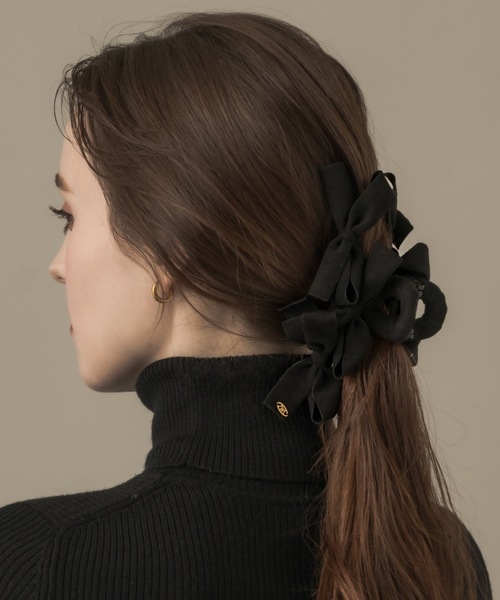 muku（ムク）の「【木村なつみ×Mukuコラボアイテムが登場！！】HAIR CLIP/SUEDE RIBBON（バレッタ/ヘアクリップ・レディース・ブラック・FREE）」の21枚目の写真