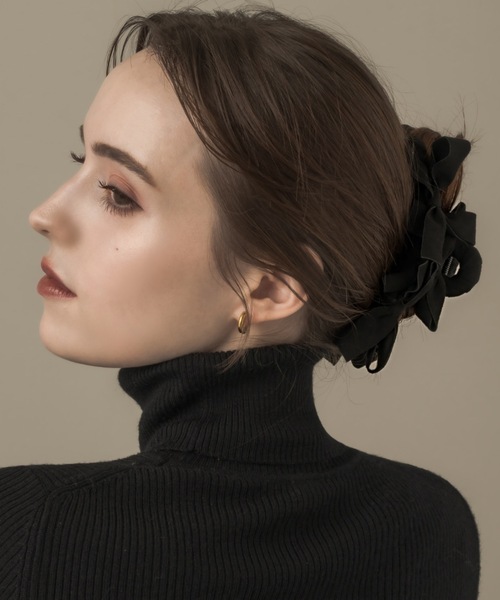 muku（ムク）の「【木村なつみ×Mukuコラボアイテムが登場！！】HAIR CLIP/SUEDE RIBBON（バレッタ/ヘアクリップ・レディース・ブラック・FREE）」の22枚目の写真