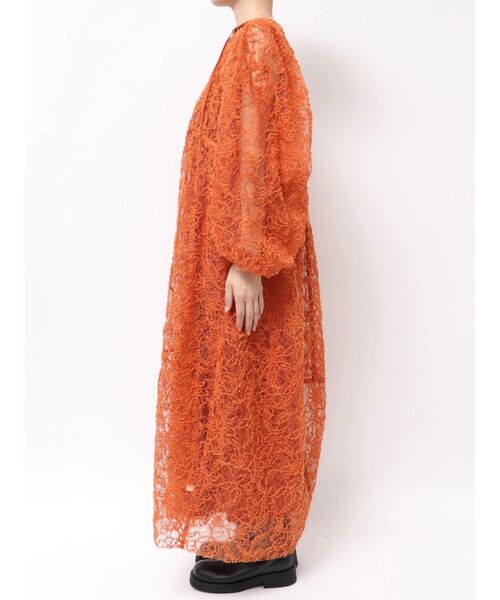Ungrid（アングリッド）の「起毛レースワンピース（ワンピース・レディース・オレンジ/オフホワイト/ブラック・FREE）」の7枚目の写真