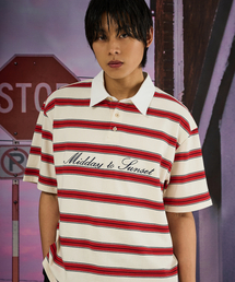 MIDSUN（ミッドサン）の「Halcyon Stripe Polo-Ivory（Tシャツ/カットソー）」