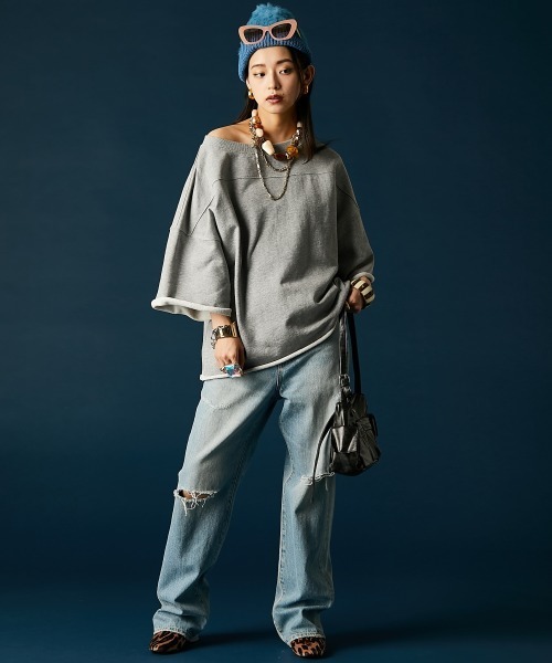 GEVS.(ジェイヴィス)の「綿100%ワイドスリーブスウェット<大きいサイズ有>GEVS.(スウェット・レディース・ブラック/杢グレー・5L~6L/3L~4L/M-LL)」の20枚目の写真