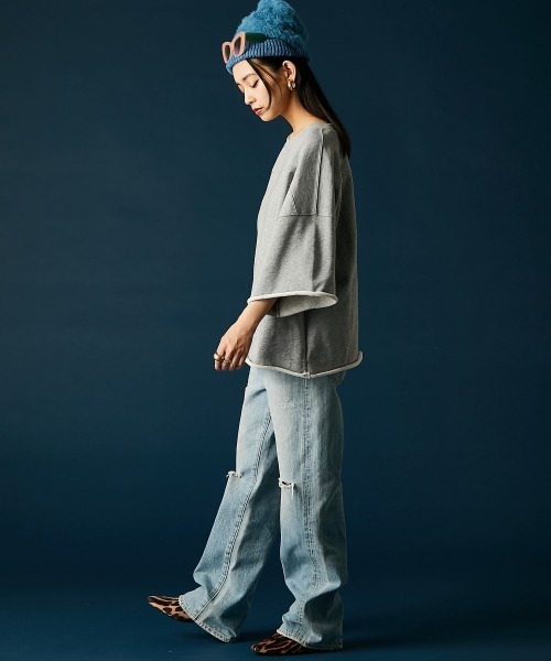 GEVS.(ジェイヴィス)の「綿100%ワイドスリーブスウェット<大きいサイズ有>GEVS.(スウェット・レディース・ブラック/杢グレー・5L~6L/3L~4L/M-LL)」の22枚目の写真