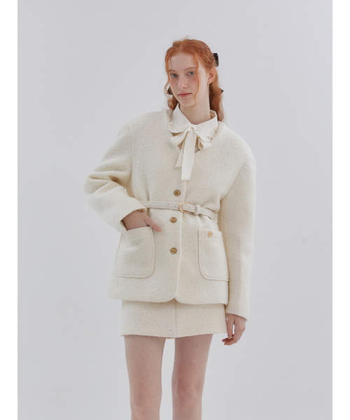 ANOETIC(アノエティック)の「DAY A-LINE WOOL SKIRT_IVORY(スカート・レディース・アイボリー・MEDIUM/SMALL)」の2枚目の写真