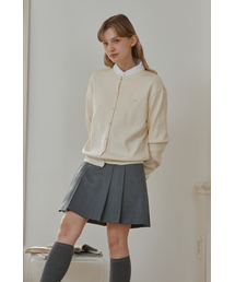 GOLD LOGO CLASSIC PLEATS SKIRT_GREY