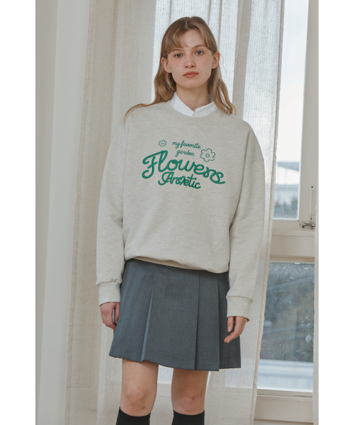 ANOETIC(アノエティック)の「GOLD LOGO CLASSIC PLEATS SKIRT_GREY(スカート・レディース・グレー・SMALL/MEDIUM)」の2枚目の写真
