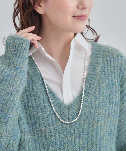 SHOO・LA・RUE（シューラルー）の「ボールチェーンネックレス（ネックレス・レディース・シルバー/ブラック/ゴールド・00）」の4枚目の写真