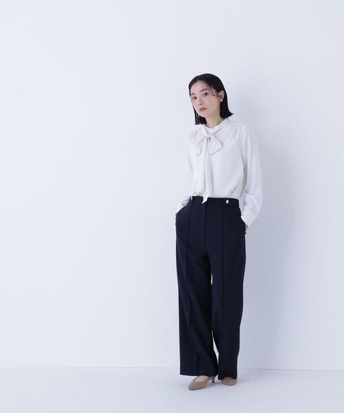 NATURAL BEAUTY BASIC（ナチュラルビューティーベーシック）の「◇2wayリボンボウブラウス（シャツ/ブラウス・レディース・イエロー/ブルー/オフホワイト・SMALL/MEDIUM）」の19枚目の写真