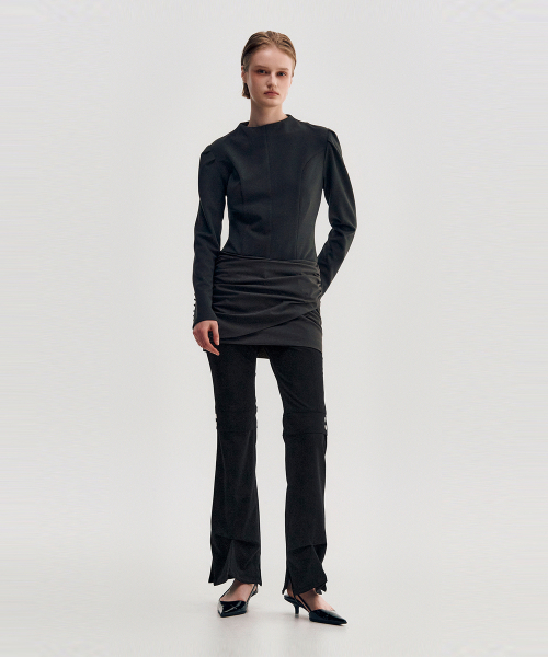 KIMZISU(キムジス)の「Drape Layered Mini Dress _ GREY(ワンピース・レディース・グレー系・SMALL/MEDIUM)」の2枚目の写真