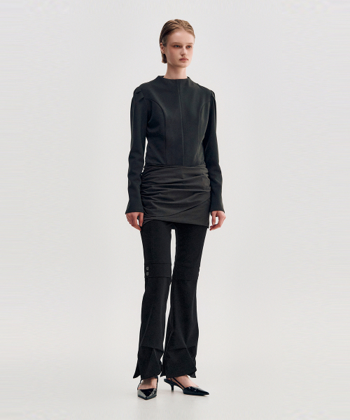 KIMZISU(キムジス)の「Drape Layered Mini Dress _ GREY(ワンピース・レディース・グレー系・SMALL/MEDIUM)」の3枚目の写真