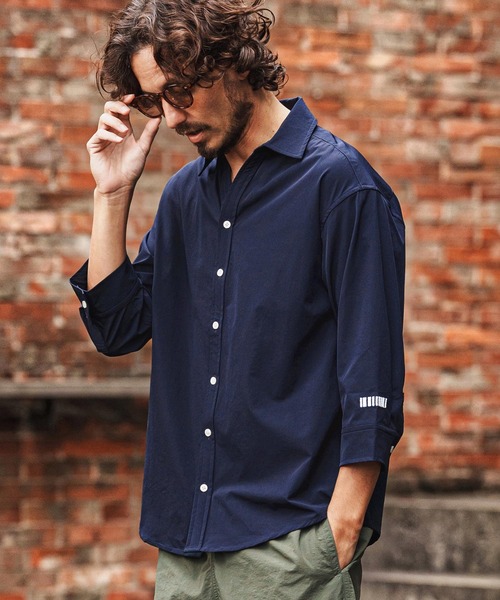 felkod（フィルコッド）の「ms6344-Cool Touch Tuck Shirts 七分袖シャツ(F26S110)（シャツ/ブラウス・メンズ・ホワイト/ネイビー・S/M/L）」の2枚目の写真