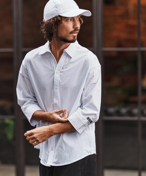 felkod（フィルコッド）の「ms6344-Cool Touch Tuck Shirts 七分袖シャツ(F26S110)（シャツ/ブラウス・メンズ・ホワイト/ネイビー・S/M/L）」の3枚目の写真