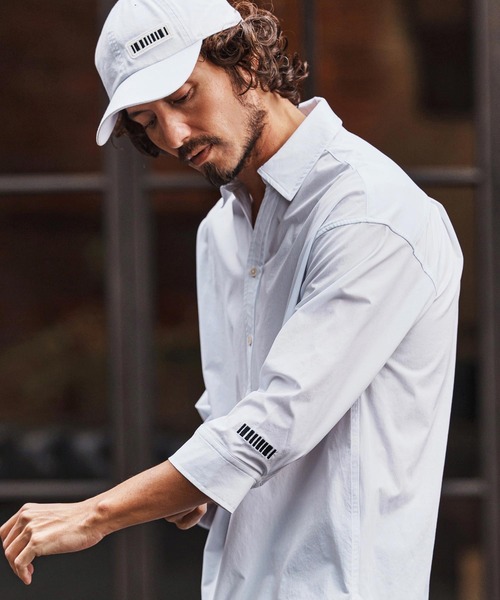 felkod（フィルコッド）の「ms6344-Cool Touch Tuck Shirts 七分袖シャツ(F26S110)（シャツ/ブラウス・メンズ・ホワイト/ネイビー・S/M/L）」の4枚目の写真