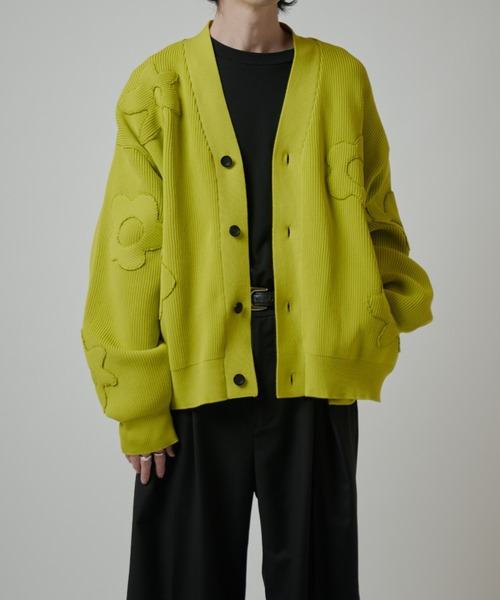 Lui's(ルイス)の「フラワーモチーフカーディガン(カーディガン/ボレロ・メンズ・ブラック/ライム/ネイビー・FREE)」の3枚目の写真
