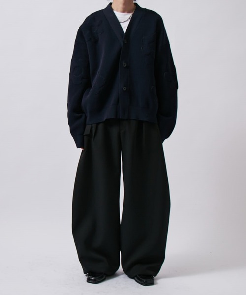 Lui's(ルイス)の「フラワーモチーフカーディガン(カーディガン/ボレロ・メンズ・ブラック/ライム/ネイビー・FREE)」の5枚目の写真