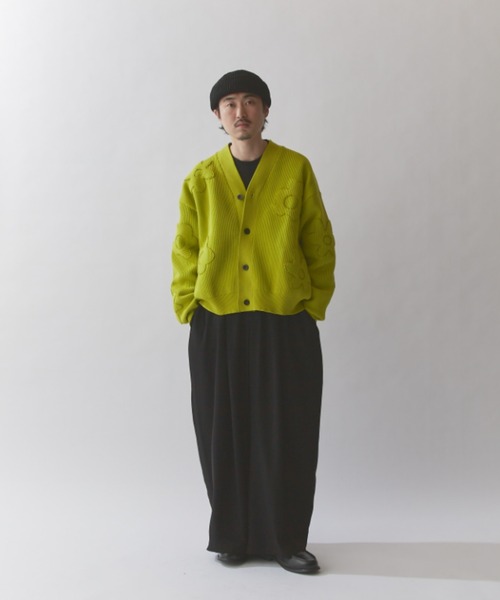 Lui's(ルイス)の「フラワーモチーフカーディガン(カーディガン/ボレロ・メンズ・ブラック/ライム/ネイビー・FREE)」の7枚目の写真