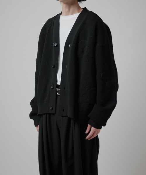 Lui's(ルイス)の「フラワーモチーフカーディガン(カーディガン/ボレロ・メンズ・ブラック/ライム/ネイビー・FREE)」の12枚目の写真