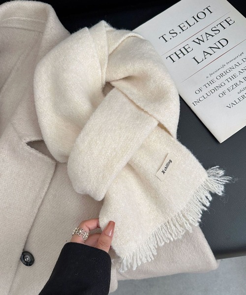 Martin Margiel ニットマフラー フリンジ ロング 白タグ ここのえ Maison Margiela（旧Maison Martin Margiela）（マフラー）のフリマ