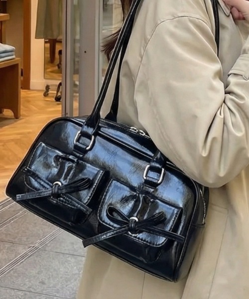 cammie(キャミー)の「リボンポケットバック(ハンドバッグ・レディース・レッド/アイボリー/ブラック/シルバー・F)」の10枚目の写真