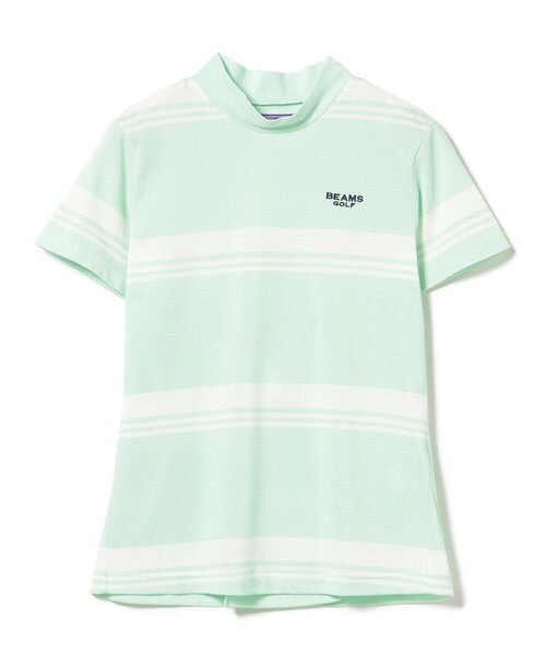 BEAMS GOLF(ビームスゴルフ)の「PURPLE LABEL / バックタック ボーダー モックネック トップス(接触冷感・吸水速乾・UVカット)(スウェット・レディース・ミント/サックスブルー/ネイビー・LARGE/SMALL/MEDIUM)」の21枚目の写真