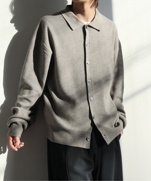 welise(ウェライズ)の「【welise/ウェライズ】-ヘビーウェイト- リッチウールブレンド ニットシャツ/ポロカーディガン(カーディガン/ボレロ・メンズ・チャコールグレー/グレイッシュベージュ/ブラック/オフホワイト・M/L)」の18枚目の写真
