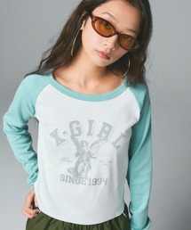 X-girl | ANGEL AND LOGO RAGLAN L/S BABY TEE(Tシャツ/カットソー)