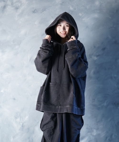 セール】Threads Utility Pigment Hoodie / ワンポイント 刺繍 プル