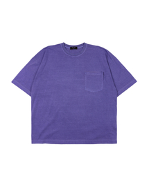 ピグメントミニスローガンポケットTシャツ - パープル