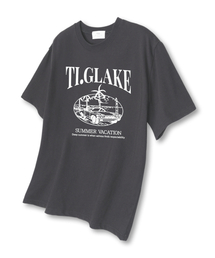 オープンカー バケーション オーバーサイズ 半袖Tシャツ ダークグレー