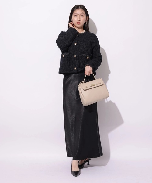 Mystrada（マイストラーダ）の「ブークレニットジャケット（ニット/セーター・レディース・ネイビー/ライトブルー/ホワイト・36/38）」の13枚目の写真