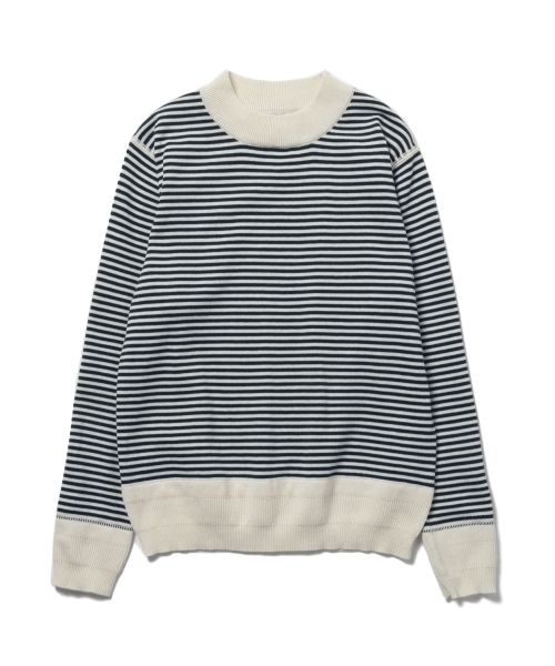 BEAMS BOY（ビームスボーイ）の「BEAMS BOY / 12ゲージ 5mm ボーダー クルー（ニット/セーター・レディース・ブラック/レッド/ネイビー・ONE SIZE）」の5枚目の写真