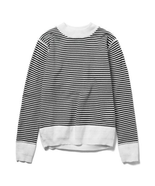 BEAMS BOY（ビームスボーイ）の「BEAMS BOY / 12ゲージ 5mm ボーダー クルー（ニット/セーター・レディース・ブラック/レッド/ネイビー・ONE SIZE）」の6枚目の写真