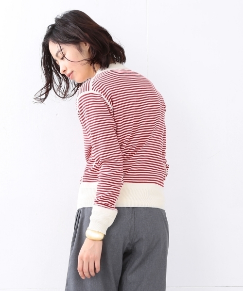 BEAMS BOY（ビームスボーイ）の「BEAMS BOY / 12ゲージ 5mm ボーダー クルー（ニット/セーター・レディース・ブラック/レッド/ネイビー・ONE SIZE）」の8枚目の写真