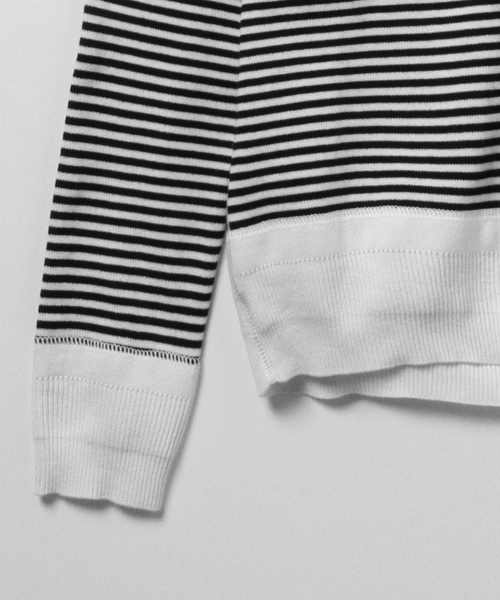 BEAMS BOY（ビームスボーイ）の「BEAMS BOY / 12ゲージ 5mm ボーダー クルー（ニット/セーター・レディース・ブラック/レッド/ネイビー・ONE SIZE）」の18枚目の写真