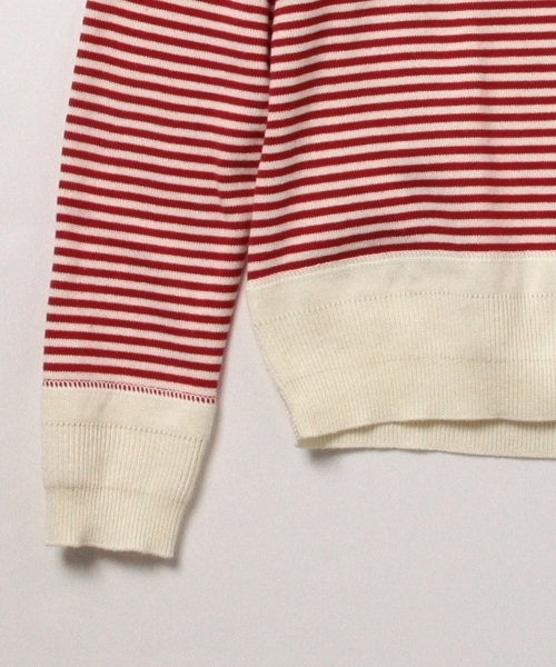BEAMS BOY（ビームスボーイ）の「BEAMS BOY / 12ゲージ 5mm ボーダー クルー（ニット/セーター・レディース・ブラック/レッド/ネイビー・ONE SIZE）」の15枚目の写真