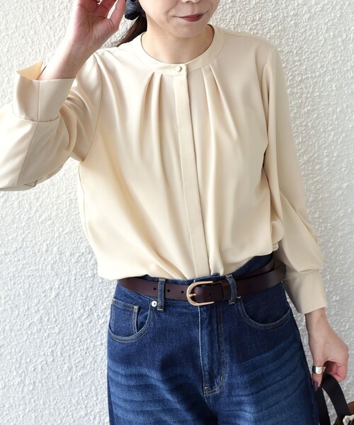 SHIPS Colors(シップス カラーズ)の「SHIPS Colors:〈洗濯機可能〉ジョーゼット タックスリーブ ブラウス 2◇(シャツ/ブラウス・レディース・スカイブルー/ネイビー/オフホワイト/クリーム・ONE SIZE)」の13枚目の写真
