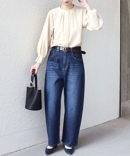 SHIPS Colors:〈洗濯機可能〉ジョーゼット タックスリーブ ブラウス 2