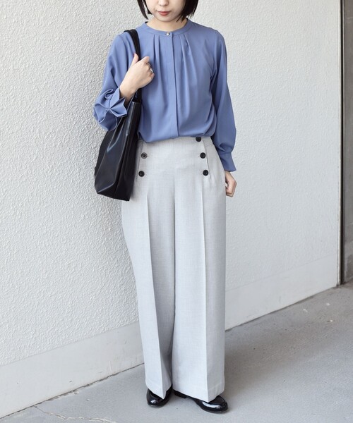 SHIPS Colors:〈洗濯機可能〉ジョーゼット タックスリーブ ブラウス 2