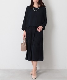 fleur by mint breeze（フルールバイミントブリーズ）の「【L～5L 大きいサイズ】ジョーゼットドッキングプリーツワンピース（ワンピース）」