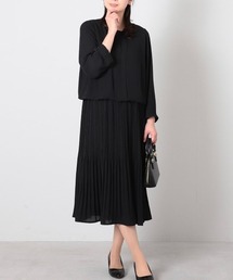 fleur by mint breeze（フルールバイミントブリーズ）の「【L～5L 大きいサイズ】ジョーゼットドッキングプリーツワンピース（ワンピース）」