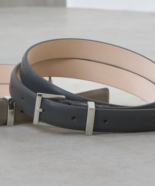 MANUELA(マヌエラ)の「【MANUELA】LEATHER BELT 20㎜ 102254/レザーベルト 20㎜(ベルト・レディース・ブラウン/グレー/ブラック/グレイッシュベージュ・FREE)」の2枚目の写真